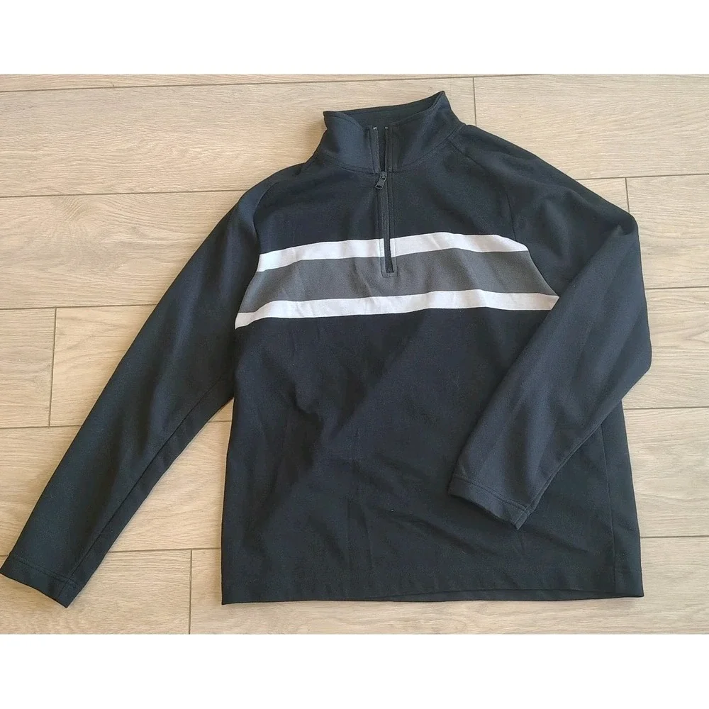 Banana Republic‎ Men's XL Gray Pullover Moisture Wicking 1/4 Zip A2